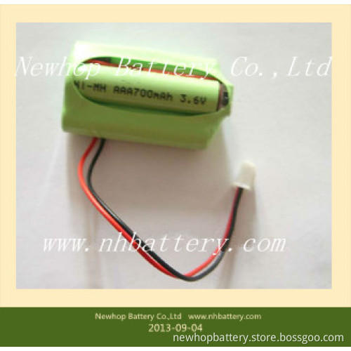 3.6V Ni-MH Battery. Rechargeable Batteries, 3.6V AAA700 NiMH Battery Pack / NiMH Rechargeable Battery AAA700